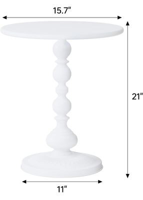 White Metal 15" Round Side End Table White Metal 15" Round Side End Table
