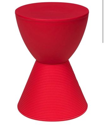 Red Hourglass Drum Side Table Red Hourglass Drum Side Table