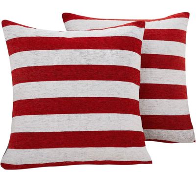 Chenille July 4th Stripe Throw Pillow 18" - Set of 2