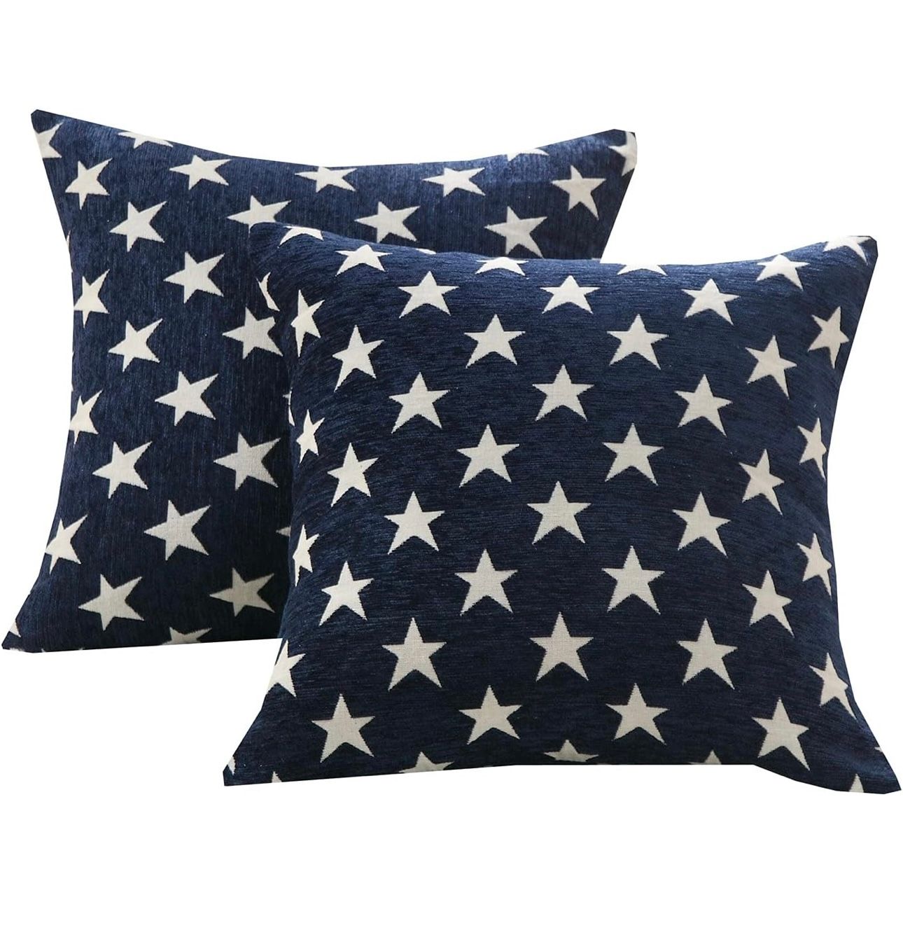 Chenille Navy Geometric Stars Throw Pillow 18" - Set of 2 Chenille Navy Geometric Stars Throw Pillow 18" - Set of 2