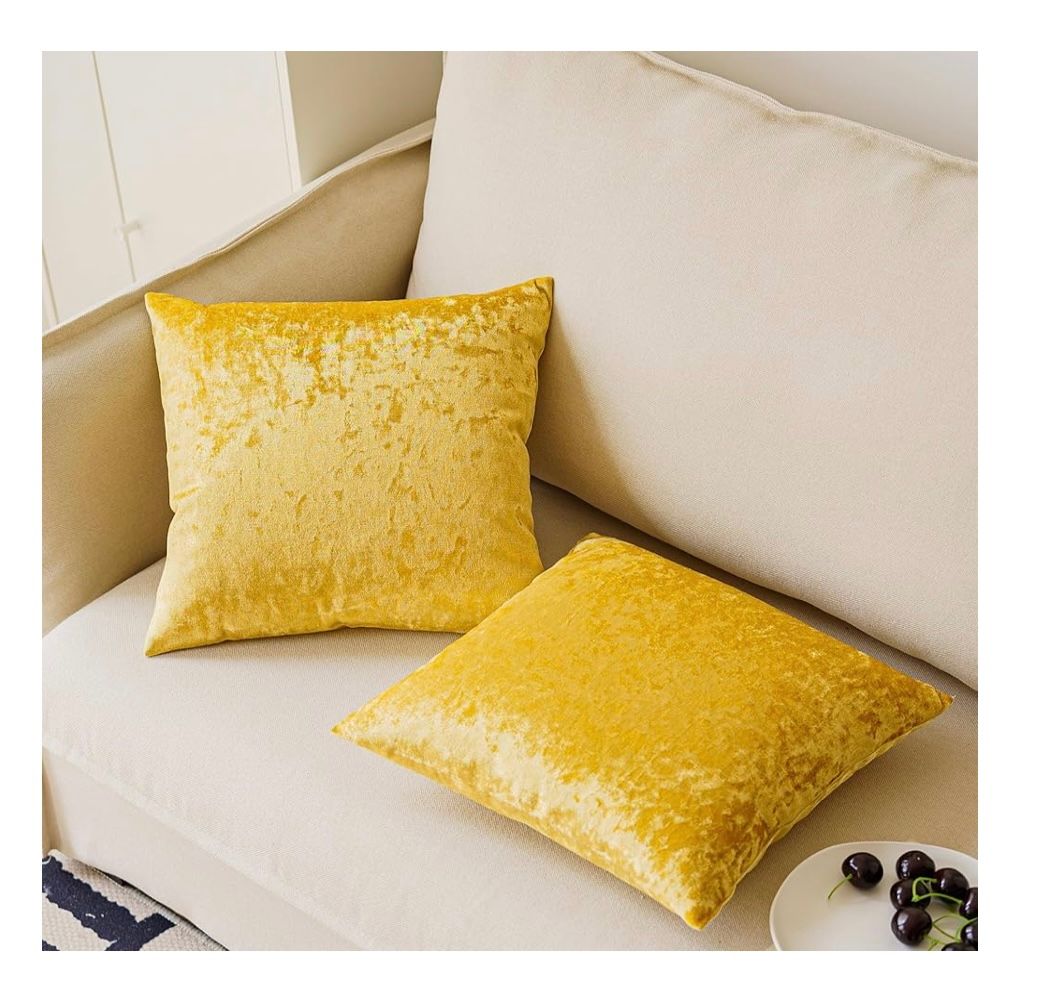 Gold Velvet Throw Pillow 18" - Set of 2 Gold Velvet Throw Pillow 18" - Set of 2