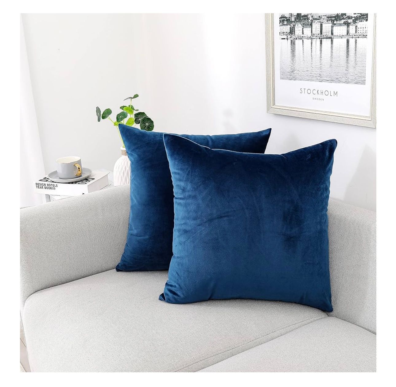 Sapphire Velvet Throw Pillow 18" - Set of 2 Sapphire Velvet Throw Pillow 18" - Set of 2