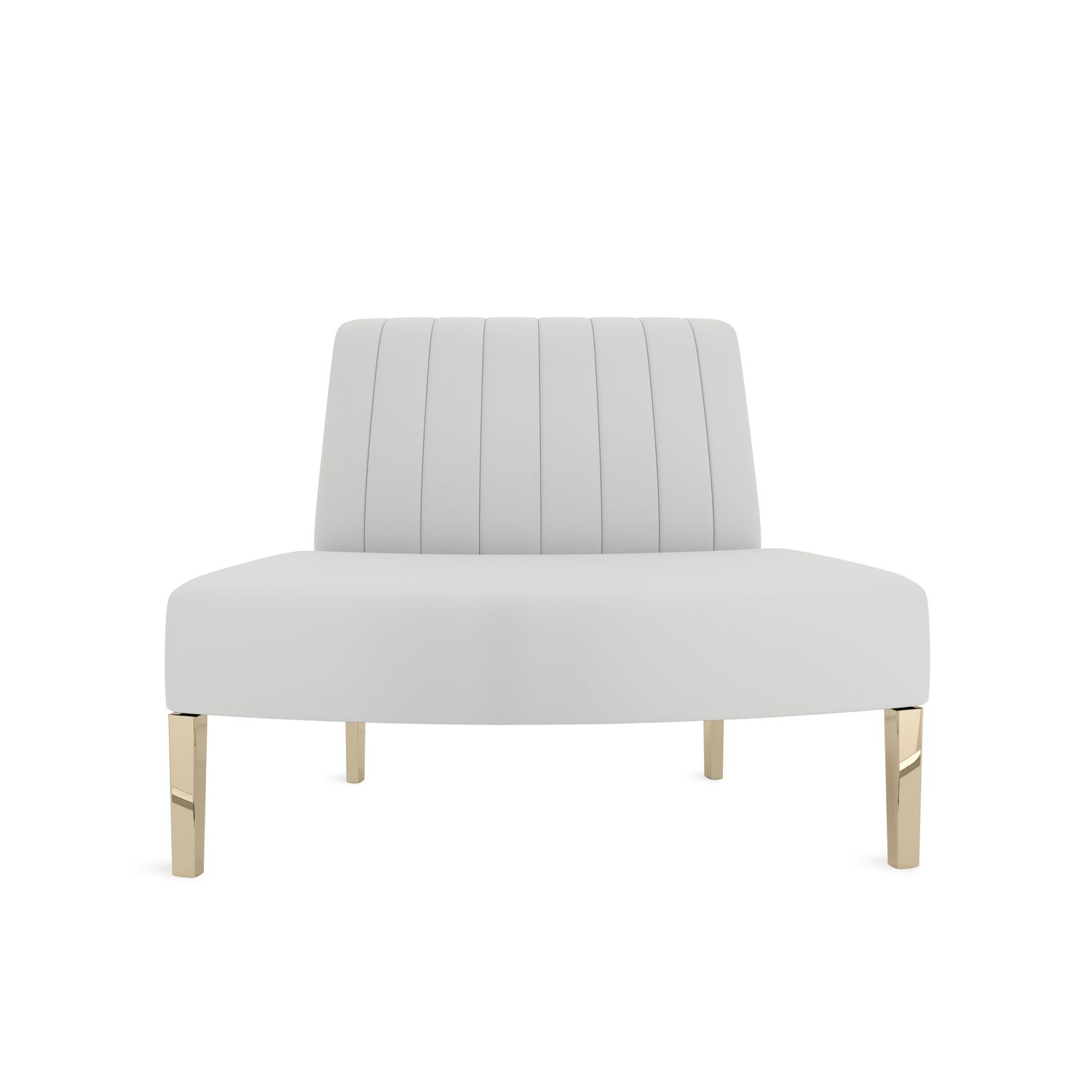 Kincaid Outside Round Chair Polished Gold Legs - White Leather Kincaid Outside Round Chair Polished Gold Legs - White Leather