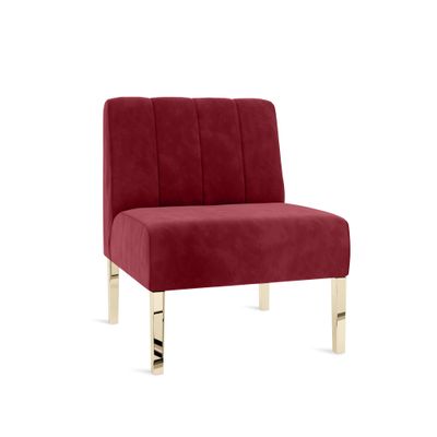 Kincaid Chair Polished Gold Legs - Crimson Velvet Kincaid Chair Polished Gold Legs - Crimson Velvet