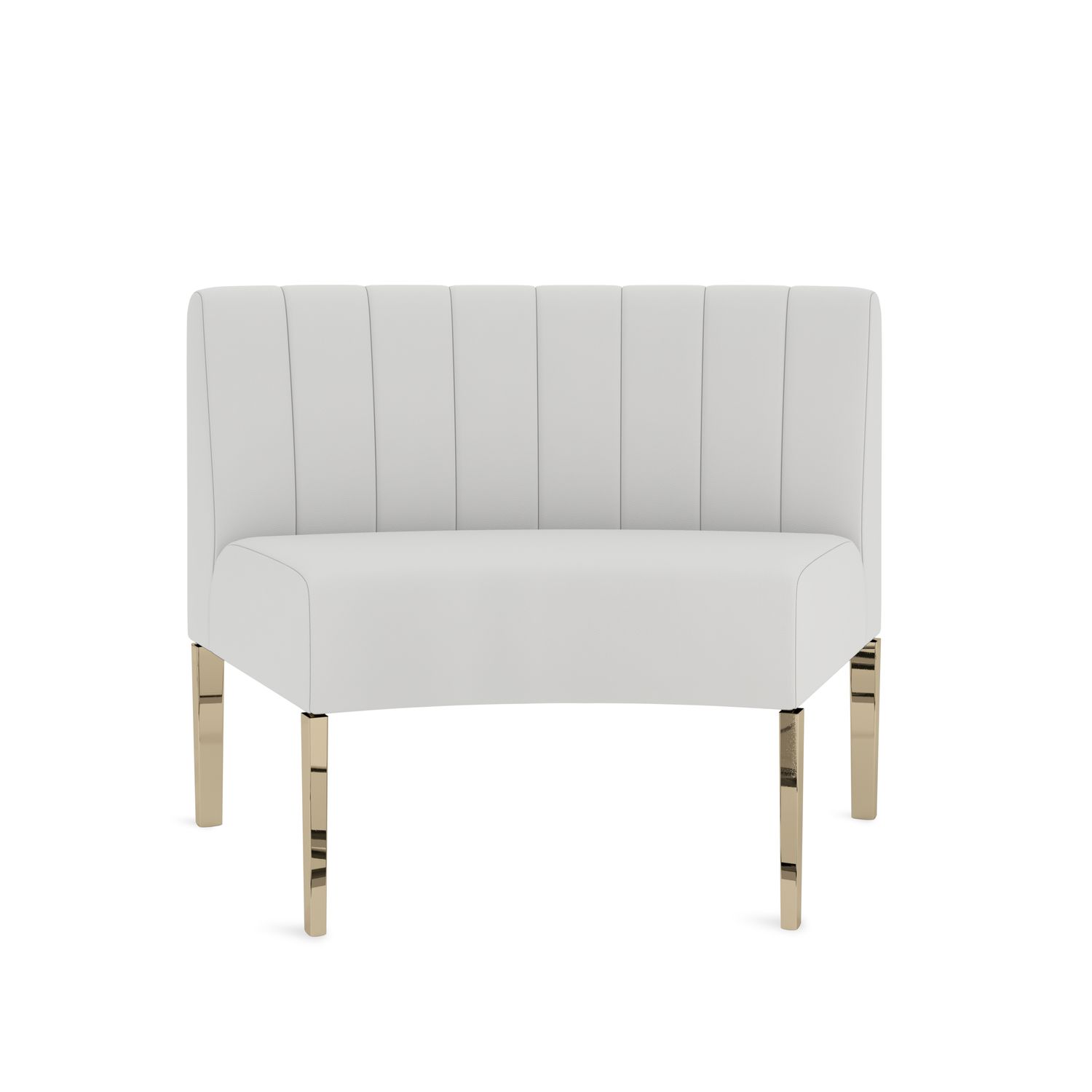 Kincaid Inside Round Chair Polished Gold Legs - White Leather Kincaid Inside Round Chair Polished Gold Legs - White Leather