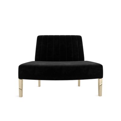 Kincaid Outside Round Chair Polished Gold Legs - Black Velvet Kincaid Outside Round Chair Polished Gold Legs - Black Velvet