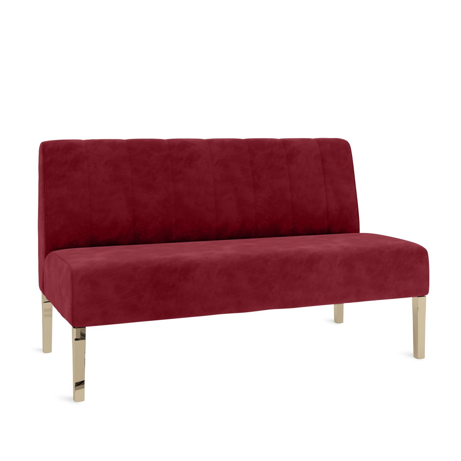 Kincaid Polished Gold Base Love Seat - Crimson Velvet Kincaid Polished Gold Base Love Seat - Crimson Velvet