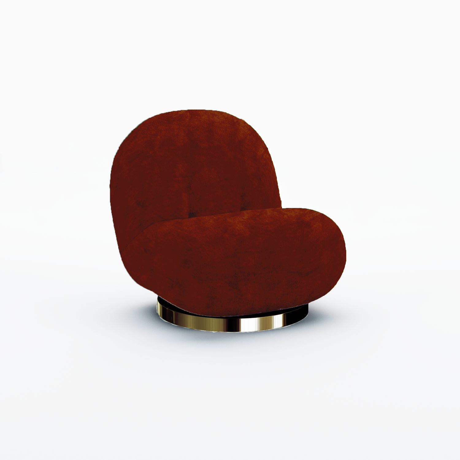 Pearl Chair Polished Gold Frame - Crimson Velvet