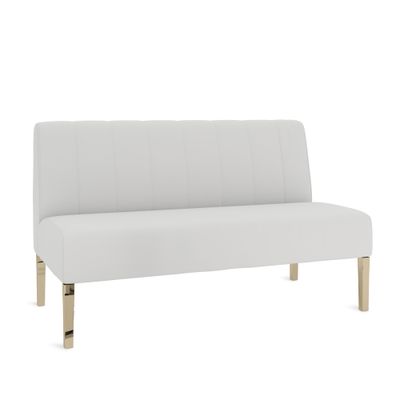 Kincaid Polished Gold Base Love Seat - White Leather