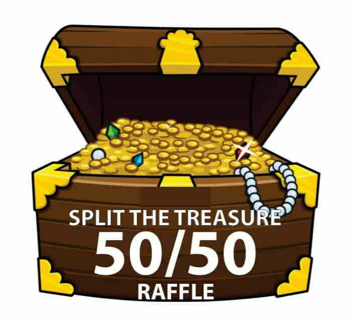 Split the Treasure 50/50 Raffle Ticket