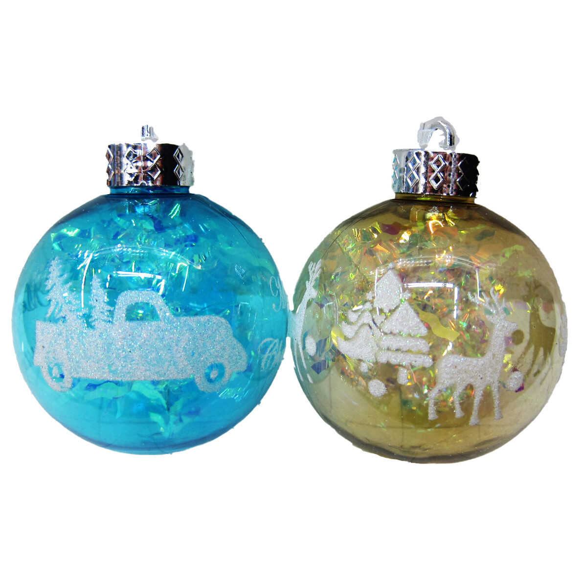 IRIDESCENT MOM, DAD, GRM, GRP ORNAMENTS