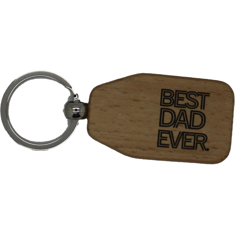 BEST DAD EVER WOOD FAMILY KEY CHAIN