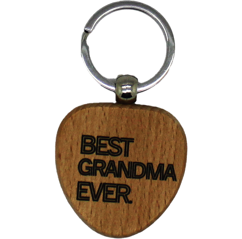 BEST GRANDMA EVER WOOD FAMILY KEY CHAIN