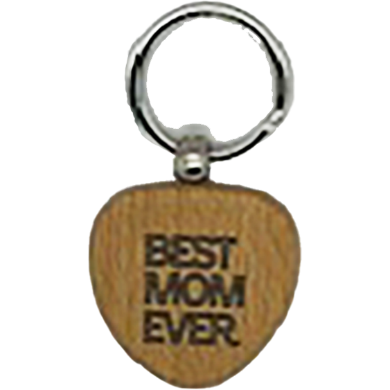 BEST MOM EVER WOOD FAMILY KEY CHAIN