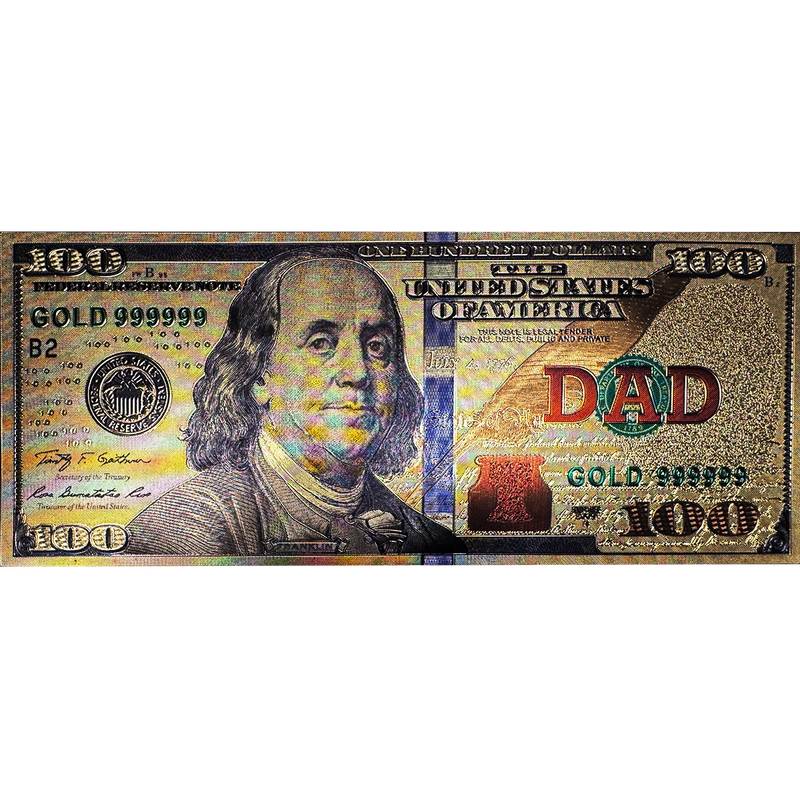 $100 GOLD FOIL DAD MAGNET