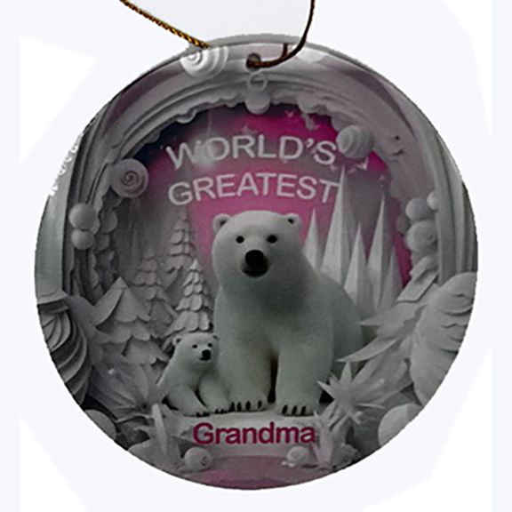 ACRYLIC 2-SIDED FAMILY ORNAMENT - GRANDMA