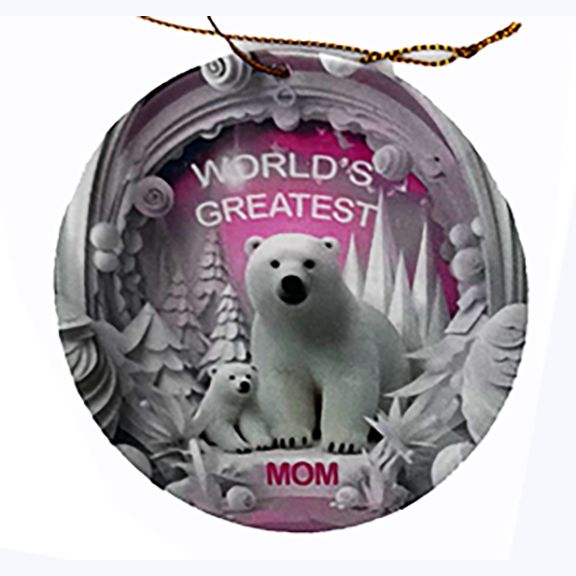 ACRYLIC 2-SIDED FAMILY ORNAMENT - MOM