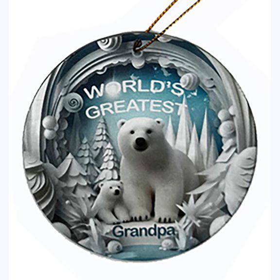 ACRYLIC 2-SIDED FAMILY ORNAMENT - GRANDPA