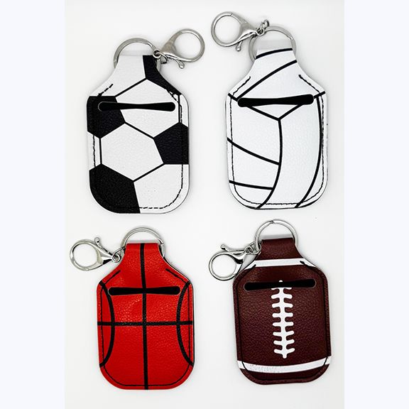LEATHERETTE SPORTS KEYCHAIN WITH ID POUCH