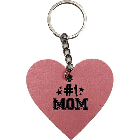 FAUX LEATHER FAMILY KEYCHAIN - MOM