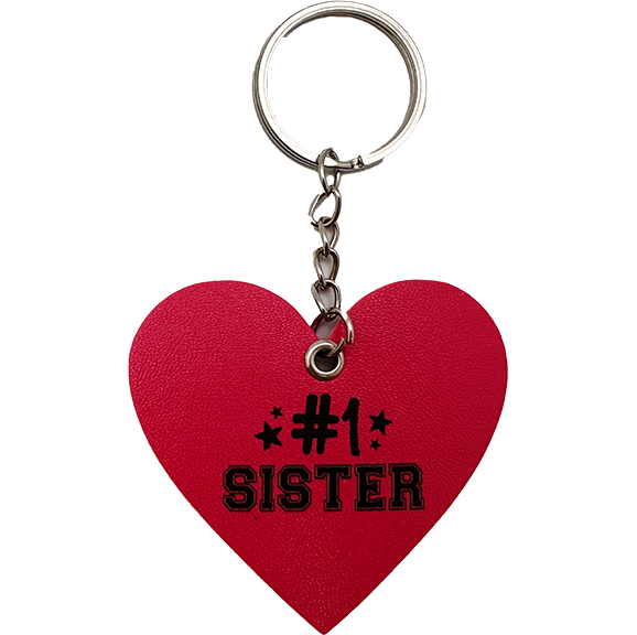 FAUX LEATHER FAMILY KEYCHAIN - SIS