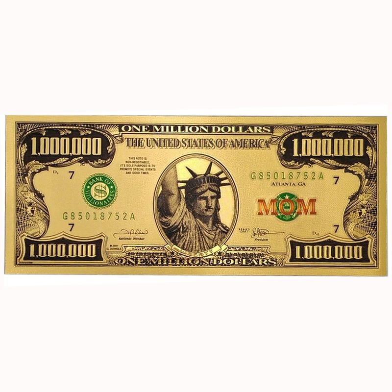 $1,000,000.00 GOLD FOIL MOM BILLS WITH GIFT ENVELOPE