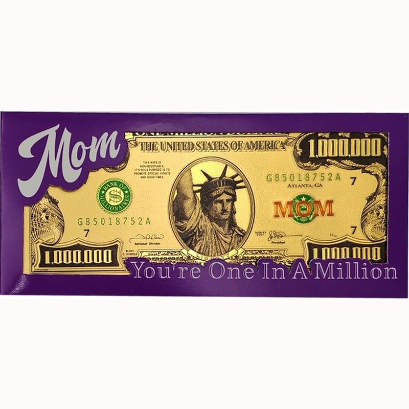 $1,000,000.00 GOLD FOIL MOM BILLS WITH GIFT ENVELOPE