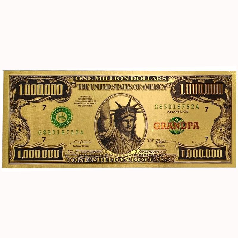 $1,000,000.00 GOLD FOIL GRANDPA BILLS WITH GIFT ENVELOPE