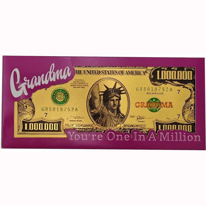 $1,000,000.00 GOLD FOIL GRANDMA BILLS WITH GIFT ENVELOPE