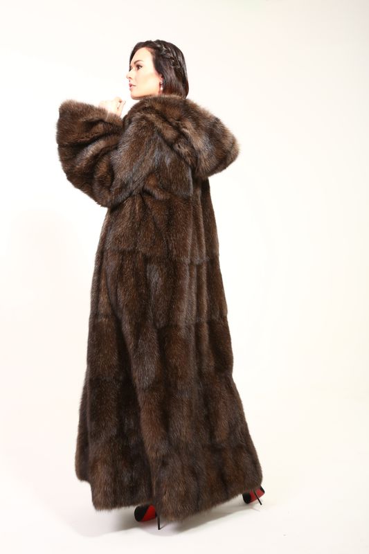 Indulge in Unrivaled Luxury – Russian Sable Fur Coat with Hood