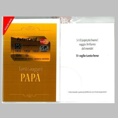 Biglietto “Auguri Papà” con carta di credito