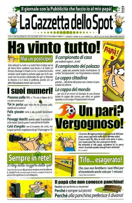 Biglietto Giornale “La Gazzetta dello Spot“ auguri papà