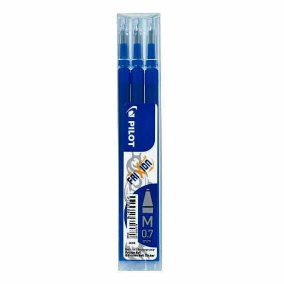 Set 3 refill Pilot Frixion Ball 0.7, Colore: Blu