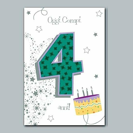 Biglietto Auguri Talking “Oggi Compi 4 Anni”