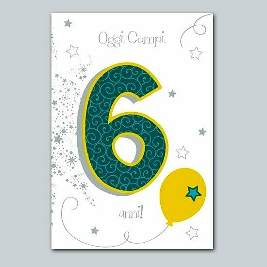 Biglietto Auguri Talking “Oggi Compi 6 Anni”