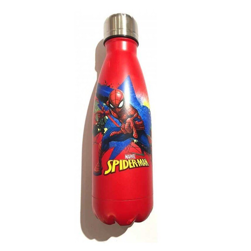 Borraccia in alluminio termica Spiderman 500ml con tappo ermetico Uomo Ragno