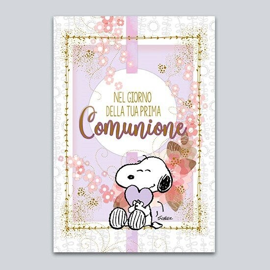 Biglietto Comunione Bimba “Snoopy”