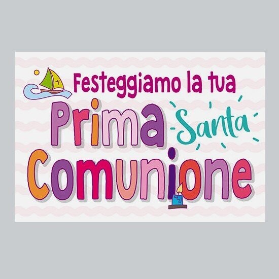 Biglietto Comunione Bimba Glitter