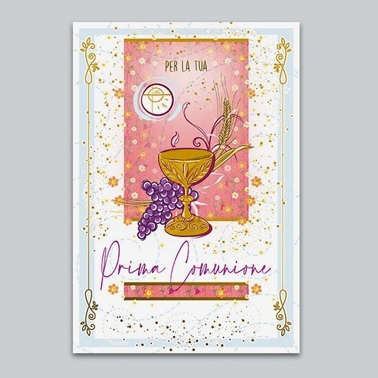 Biglietto Comunione Bimba Classic Glitter