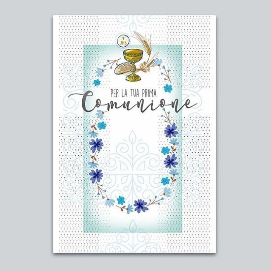 Biglietto Comunione Portasoldi  Bimbo “Classic” metal e glitter