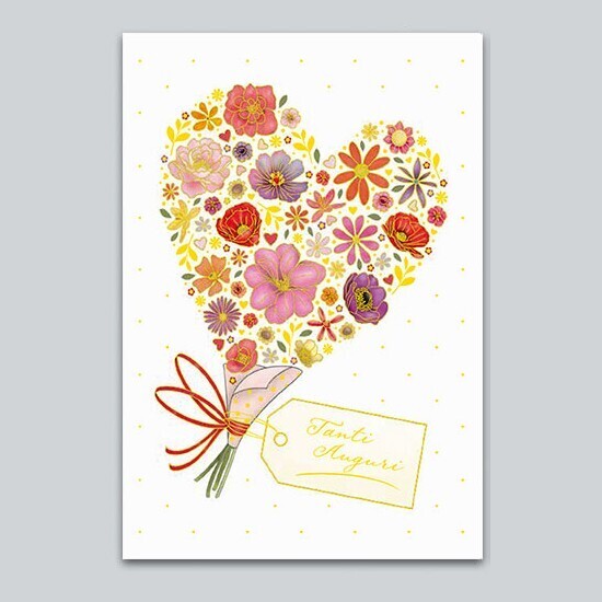 Biglietto Auguri Quire “Cuore Fiori”