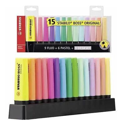 Stabilo Boss Deskset 15 evidenziatori Stabilo Boss Deskset 15 evidenziatori