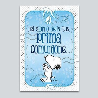 Biglietto Comunione Bimbo “Snoopy”
