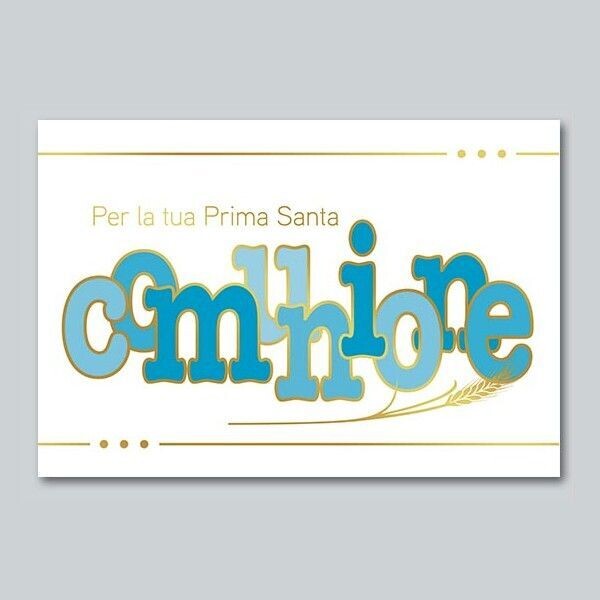 Biglietto Comunione Metal e Glitter Bimbo