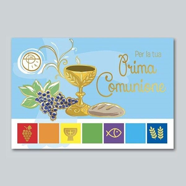 Biglietto Comunione Metal e Glitter Bimbo