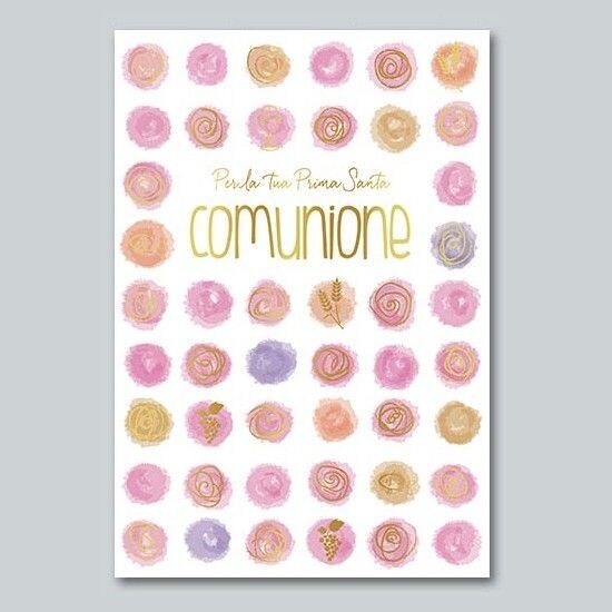 Biglietto Comunione Metal e Glitter Bimba