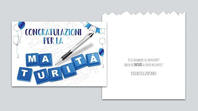 Biglietto congratulazioni Maturità boy