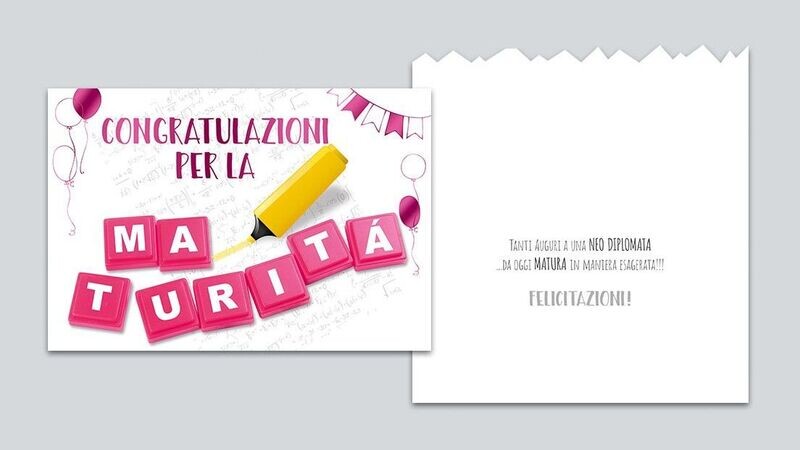 Biglietto congratulazioni Maturità girl