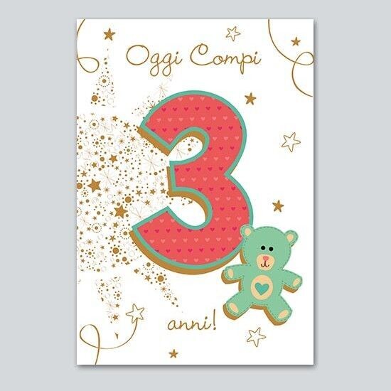 Biglietto Auguri Talking “Oggi Compi 3 Anni”