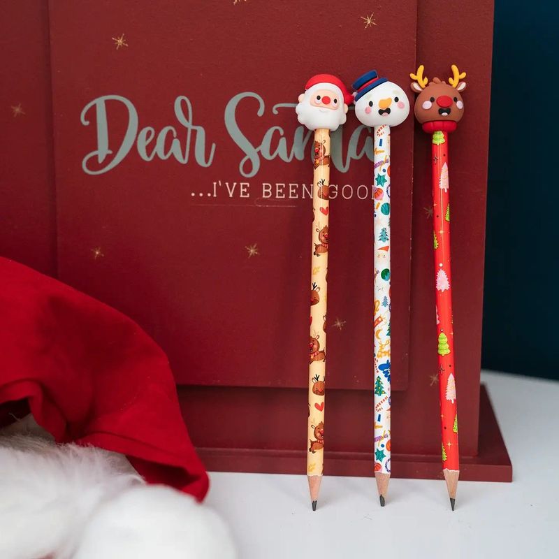 Set tre matite con top “Natale” Colourbook